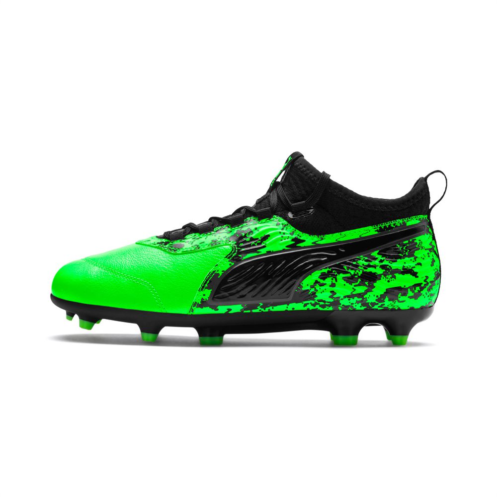 Puma ONE 19.3 FG/AG Fiú Focicipő - Zöld/Fekete/Szürke ( Hungary - YWIPH0537 )